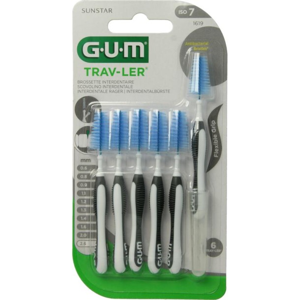 GUM Trav-ler ragers 2.6mm zwart (6 Stuks)
