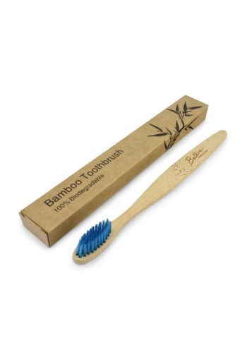 Betereproducten Bamboe tandenborstel voor volwassenen blauw (1 Stuks)
