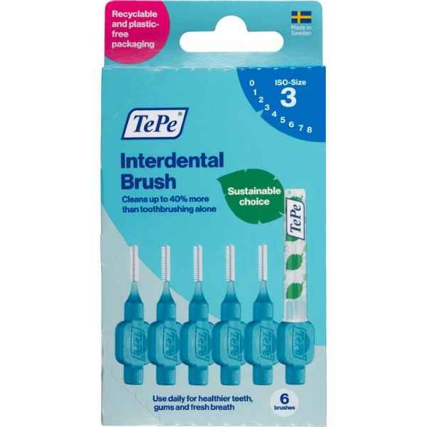 TePe Interdentale Ragers Original Blauw ISO maat 3 – 0,6 mm (6 stuks)