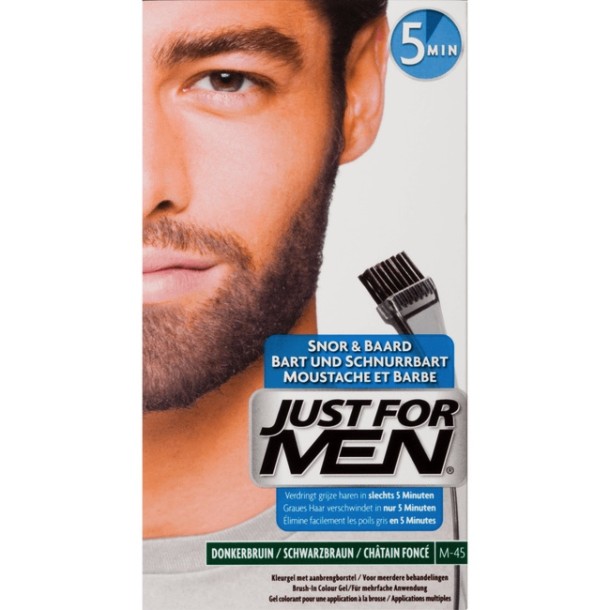 Just For Men Donker Bruin M-45 Kleurgel Voor Snor, Baard En Bakkebaarden