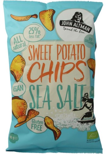 John Altman Zoete aardappel chips sea salt bio (90 Gram)