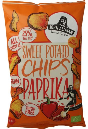 John Altman Zoete aardappel chips paprika bio (90 Gram)