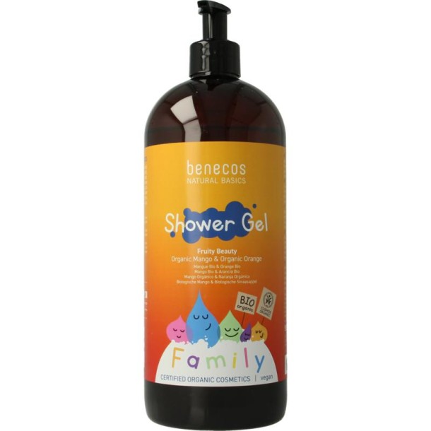 Benecos Natural showergel family size fruity beauty (950 Milliliter)