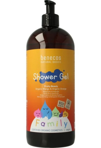 Benecos Natural showergel family size fruity beauty (950 Milliliter)