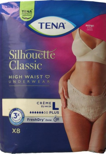 Tena Silhouet plus high waist creme L (8 Stuks)
