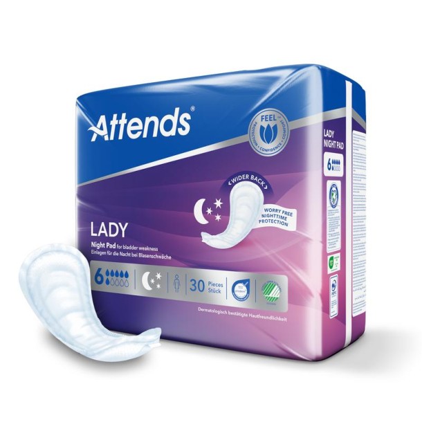 Attends Lady night pad 6 (30 Stuks)