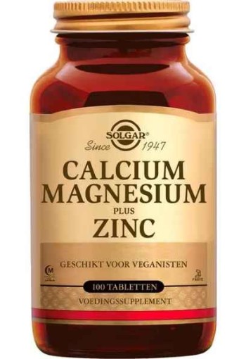 Solgar Calcium Magnesium plus Zinc 100 tabletten