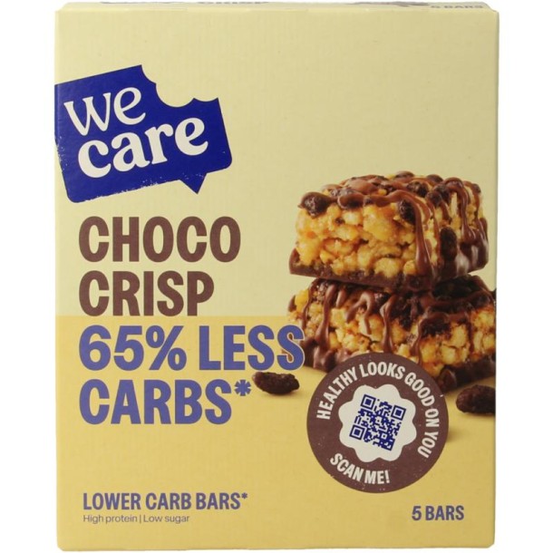 Wecare Lower kcal/carb bars choco crisp (150 Gram)
