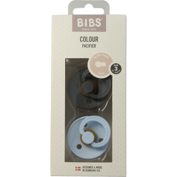 Bibs Fopspeen maat 3 baby blue (2 Stuks)