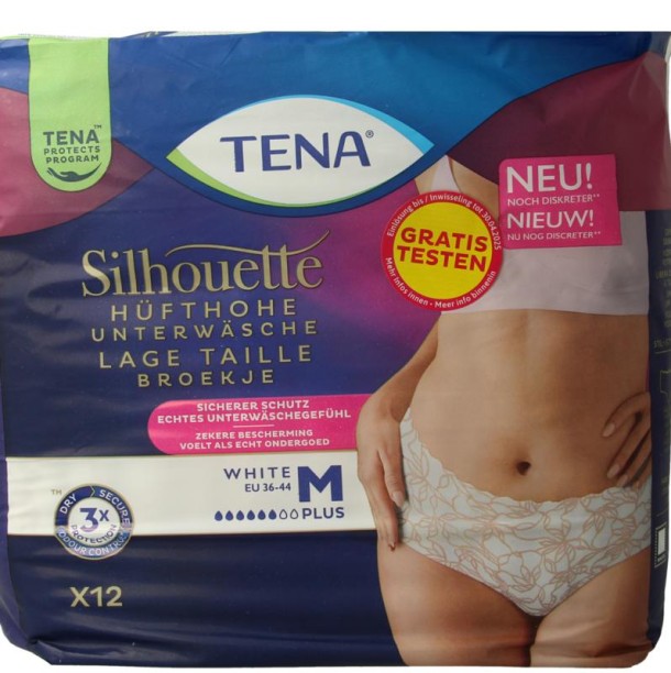 Tena Silhouette plus low waist wit M (12 Stuks)