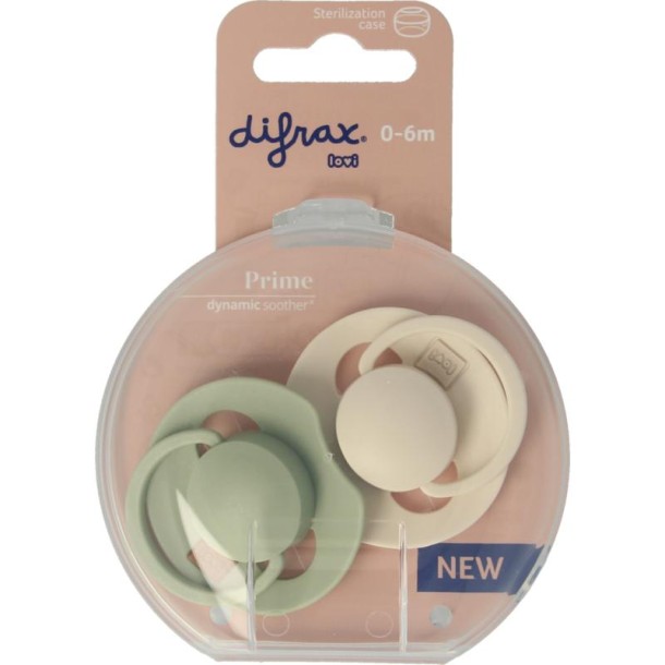 Difrax Fopspeen prime 0-6 maanden assorti (2 Stuks)