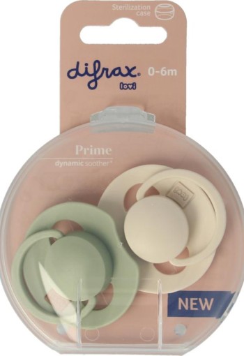 Difrax Fopspeen prime 0-6 maanden assorti (2 Stuks)