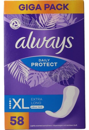 Always Inlegkruisjes daily protection extra long (58 Stuks)