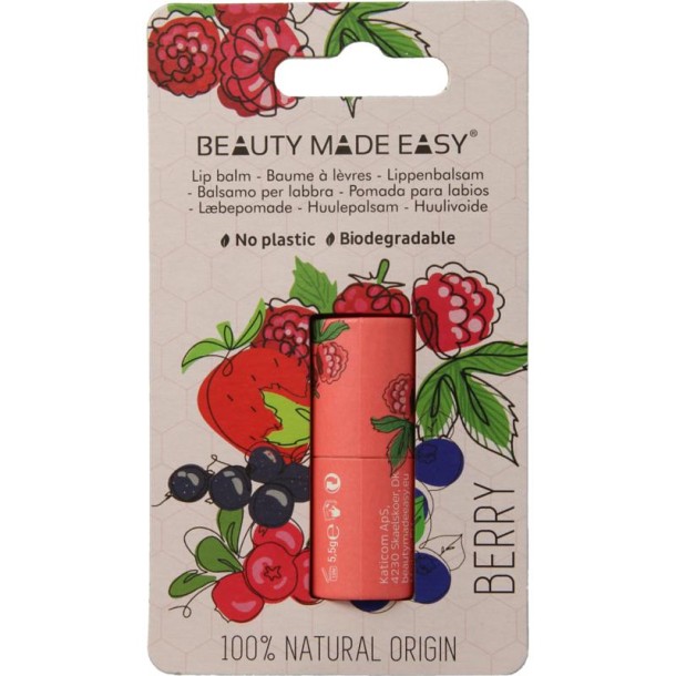 Beauty Made Easy Papertube lipbalm berry (5,5 Gram)