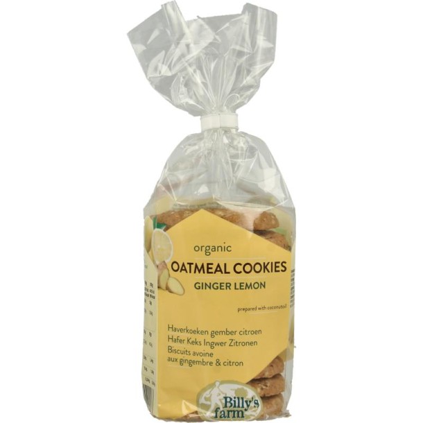 Billy's Farm Haverkoeken gember-citroen bio (200 Gram)