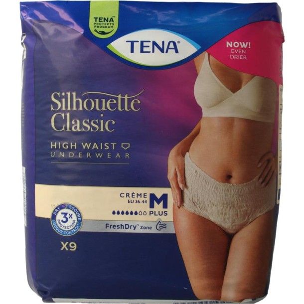 Tena Silhouet classic+ high waist creme M (9 Stuks)