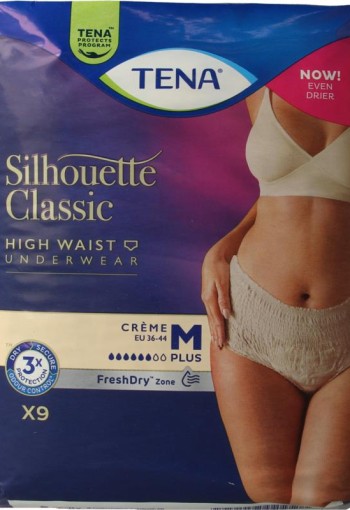 Tena Silhouet classic+ high waist creme M (9 Stuks)