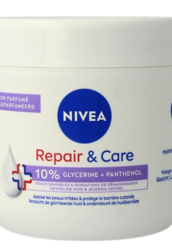Nivea Repair & care bodycreme fragrance free sensitive (400 Milliliter)