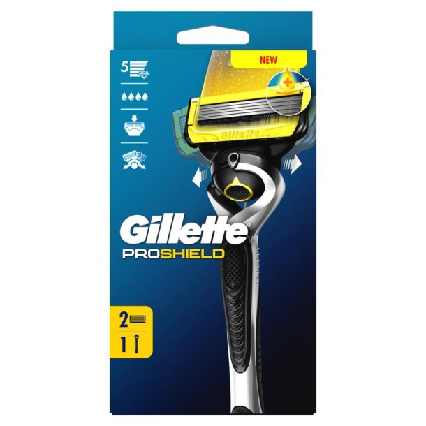 Gillette Proshield yellow razor (2 Stuks)
