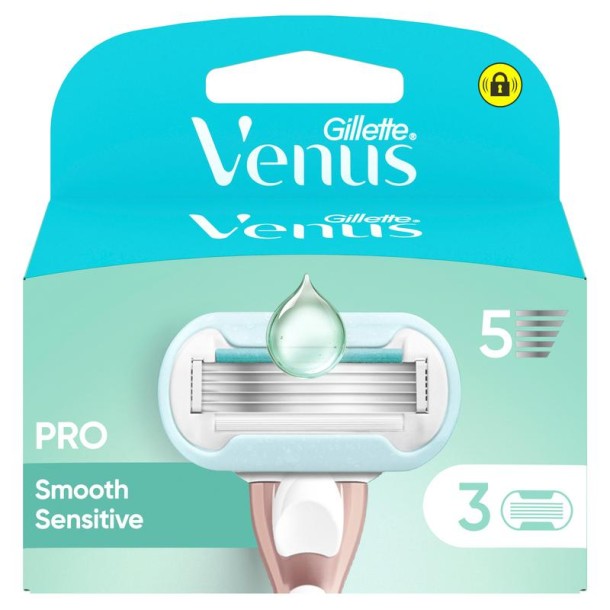 Gillette Venus deluxe smooth sensitive blades (3 Stuks)