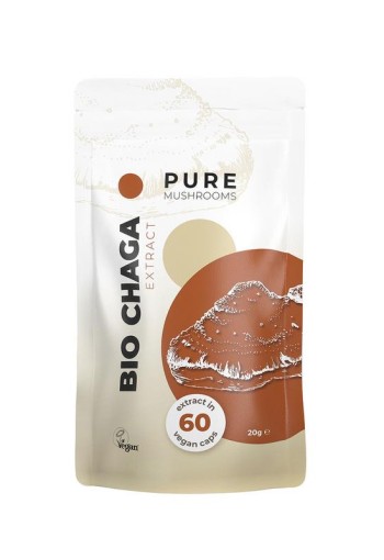 Pure Mushrooms Chaga paddenstoel extract bio (60 Vegetarische capsules)