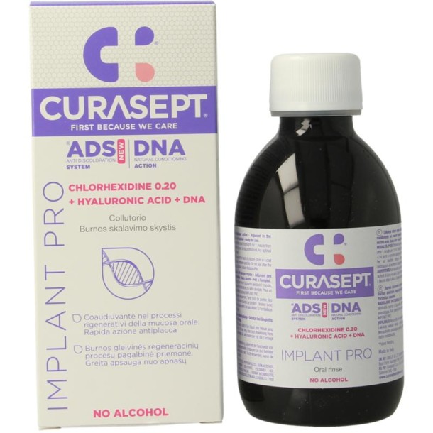 Curasept ADS DNA Implant Pro CHX 0,20% + HA mondspoelmiddel (200 Milliliter)