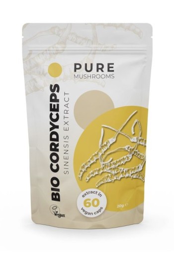 Pure Mushrooms Cordyceps paddenstoel extract bio (60 Vegetarische capsules)