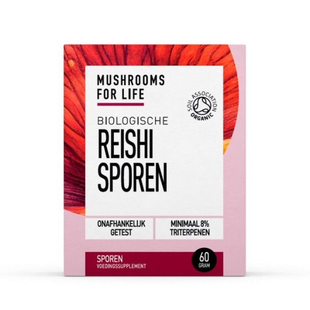 Mushrooms F Life Reishi sporen poeder bio (60 Gram)