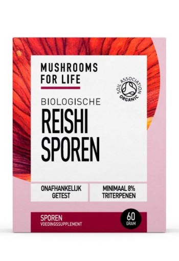 Mushrooms F Life Reishi sporen poeder bio (60 Gram)