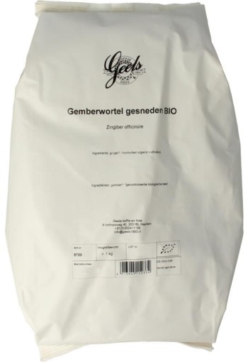 Geels Gemberwortel gesneden bio (1 Kilogram)