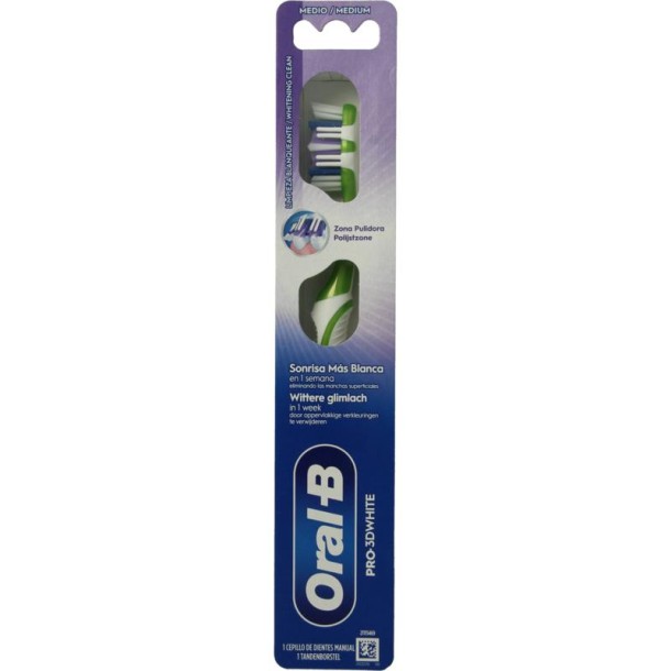 Oral B Hand tandenborstel Pro 3D white (1 Stuks)