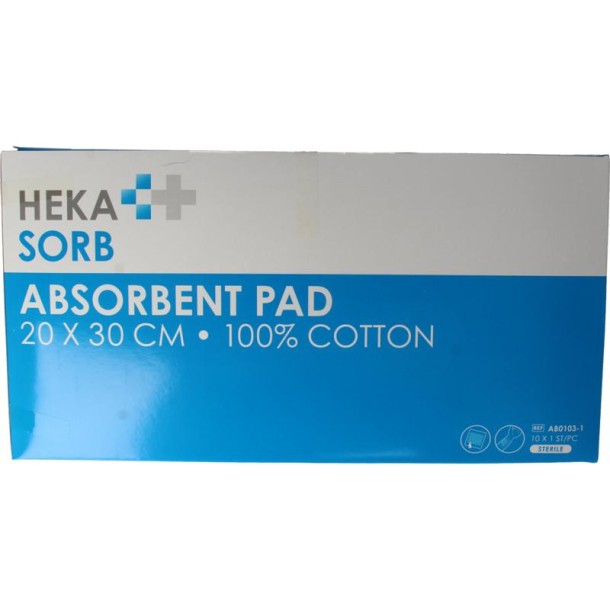 Hekasorb Absorberend verband 20x30 steriel (10 Stuks)