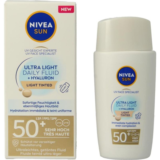 Nivea Sun face daily fluid SPF50 tint light (40 Milliliter)