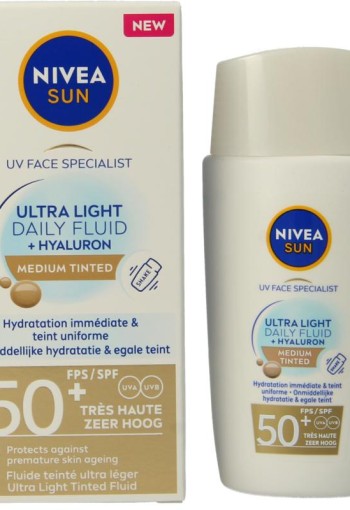 Nivea Sun face daily fluid SPF50 tint medium (40 Milliliter)