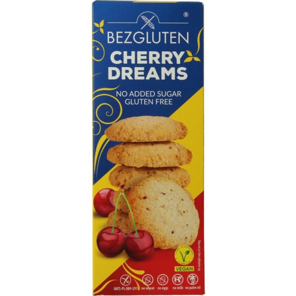 Bezgluten Koekjes kers zonder toegevoegde suiker glutenvrij (110 Gram)