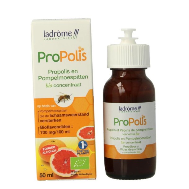 Ladrome Propolis pompelmoes pit concentraat bio (50 Milliliter)
