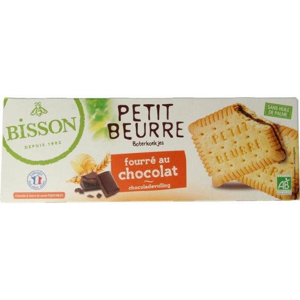 Bisson Petit beurre biscuit met chocolade bio (197 Gram)