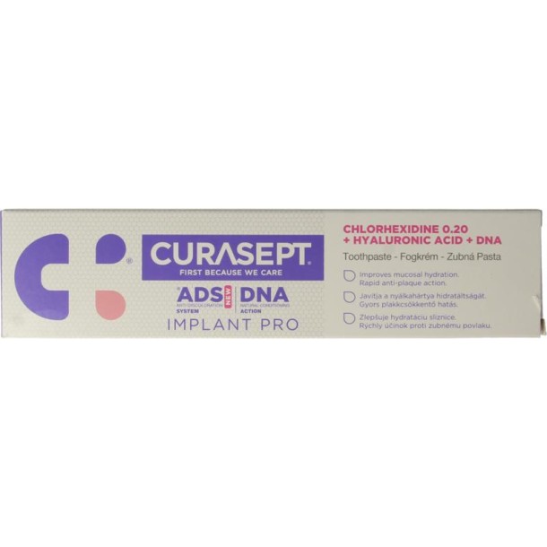 Curasept ADS DNA Implant Pro 720 CHX 0,20% + HA tandpasta (75 Milliliter)