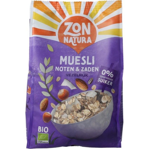 Zonnatura Muesli noten en zaden bio (375 Gram)