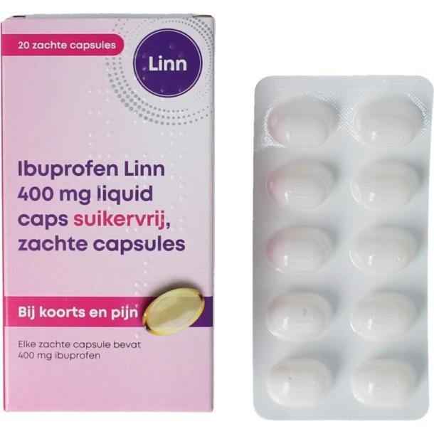 Linn Ibuprofen liquid 400mg suikervrij (20 Capsules)