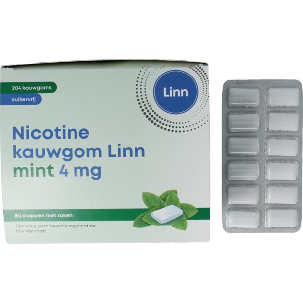 Linn Nicotine kauwgom 4mg mint (204 Stuks)
