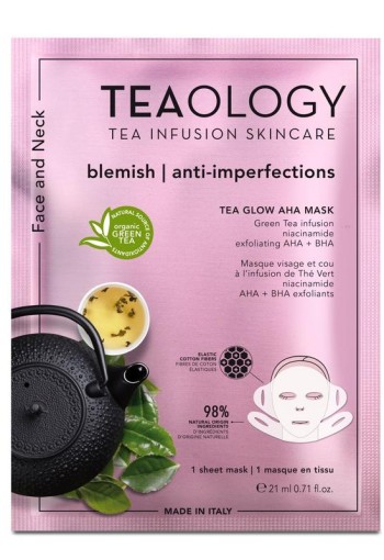 Teaology Tea glow aha mask purifying (1 Stuks)