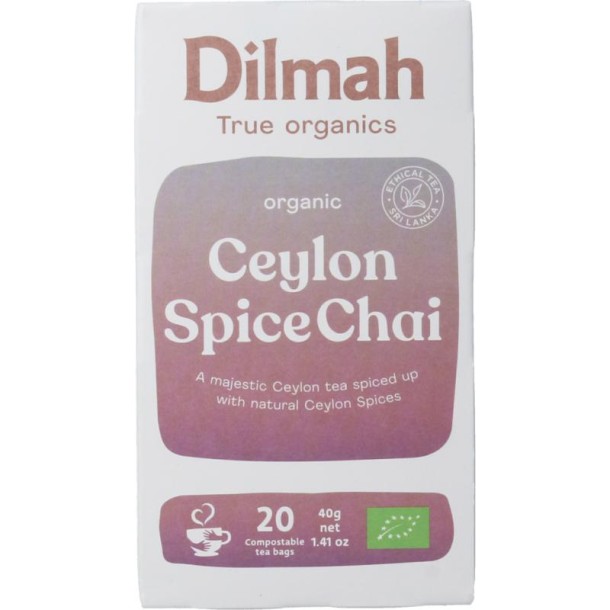 Dilmah Ceylon spice chai tea bio (20 Zakjes)