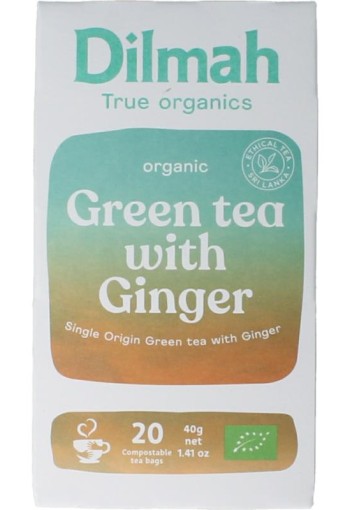 Dilmah Green tea with ginger bio (20 Zakjes)