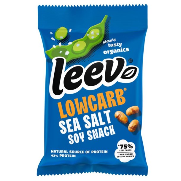 Leev Bio lowcarb snack soyabonen met zeezout (45 Gram)