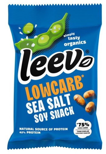 Leev Bio lowcarb snack soyabonen met zeezout (45 Gram)