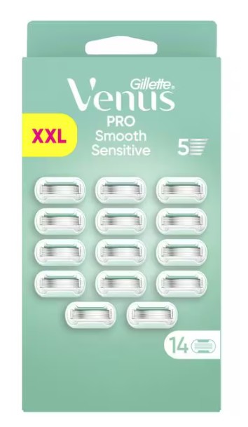 Gillette Venus Pro Smooth Sensitive Navulmesjes 14 Stuks