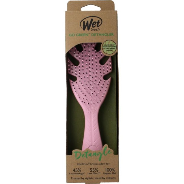 Wetbrush Go green detangler pink (1 Stuks)