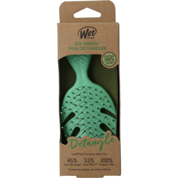 Wetbrush Go green detangler green mini (1 Stuks)