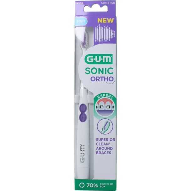GUM Sonic ortho batterij tandenborstel (1 Stuks)